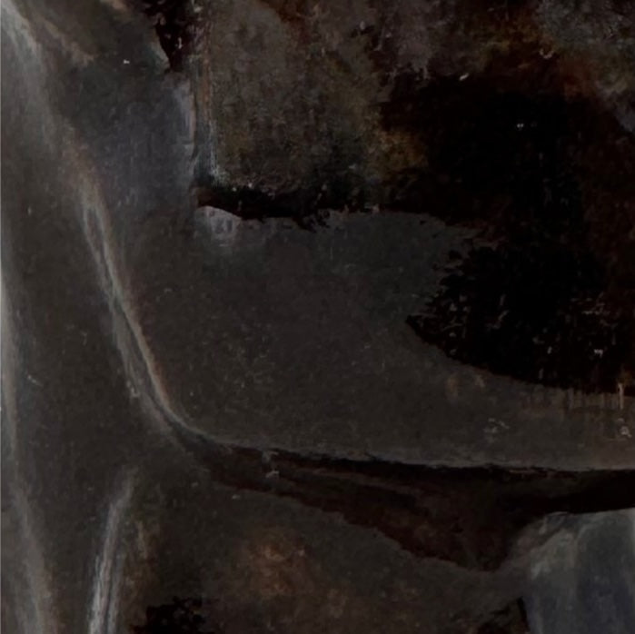 Brindle glaze swatch, gloss ceramic finish with streaked pattern for pet memorial urn